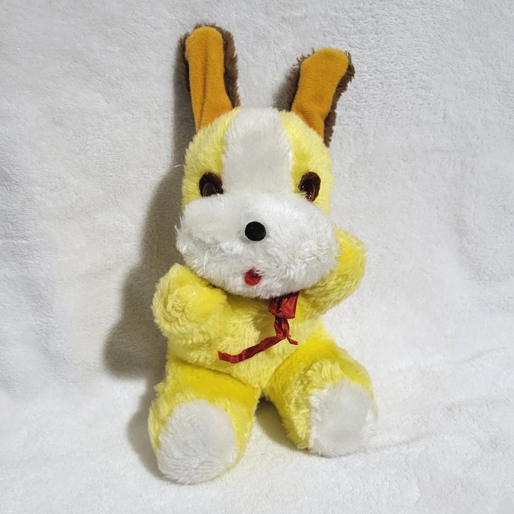 Vintage Animals of Distinction Dog‎ 10" Knickerbocker 70's Yellow Stuffed Toy